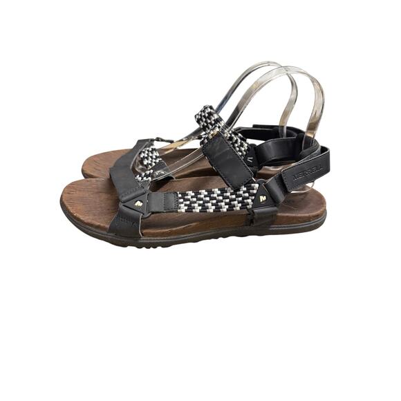 Merrell Around Town Sunvue Woven Slingback Sandal Women 9 M Black J94148 - Picture 3 of 7